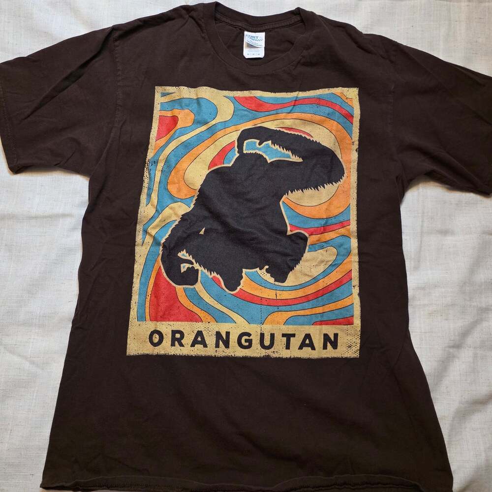 Port & Company Ring Spun Fan Favorite Orangutan Graphic T-Shirt Brown Medium